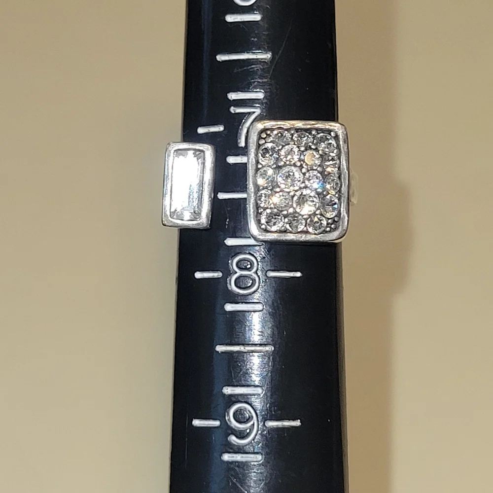 Silpada Designs Swarovski Crystals cuff ring, size 8 - Picture 2 of 2